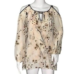 White House Black Market Blouse Women XSmall Blush Pink Cold Shoulder‎ Straps